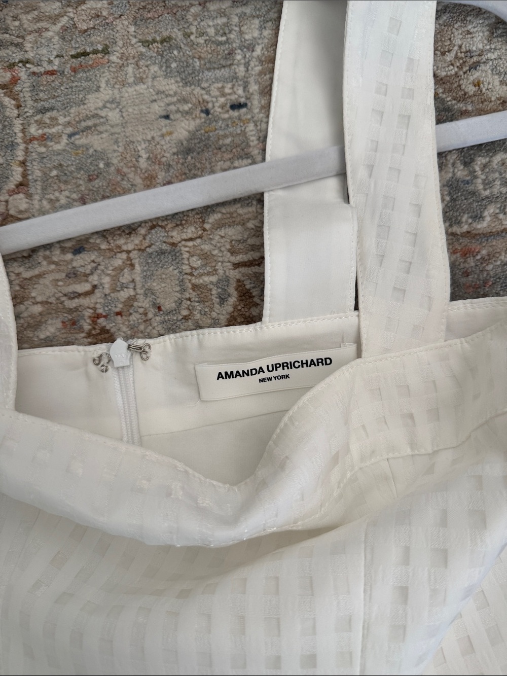 AMANDA UPRICHARD Annalise WHITE Dress Gingham Fit-and-Flare XS PARTY SUMMER - Picture 6 of 7